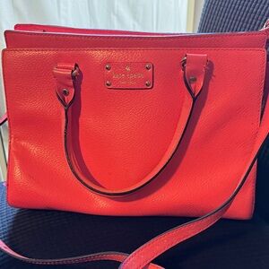 Kate Spade Bold Coral Leather Satchel